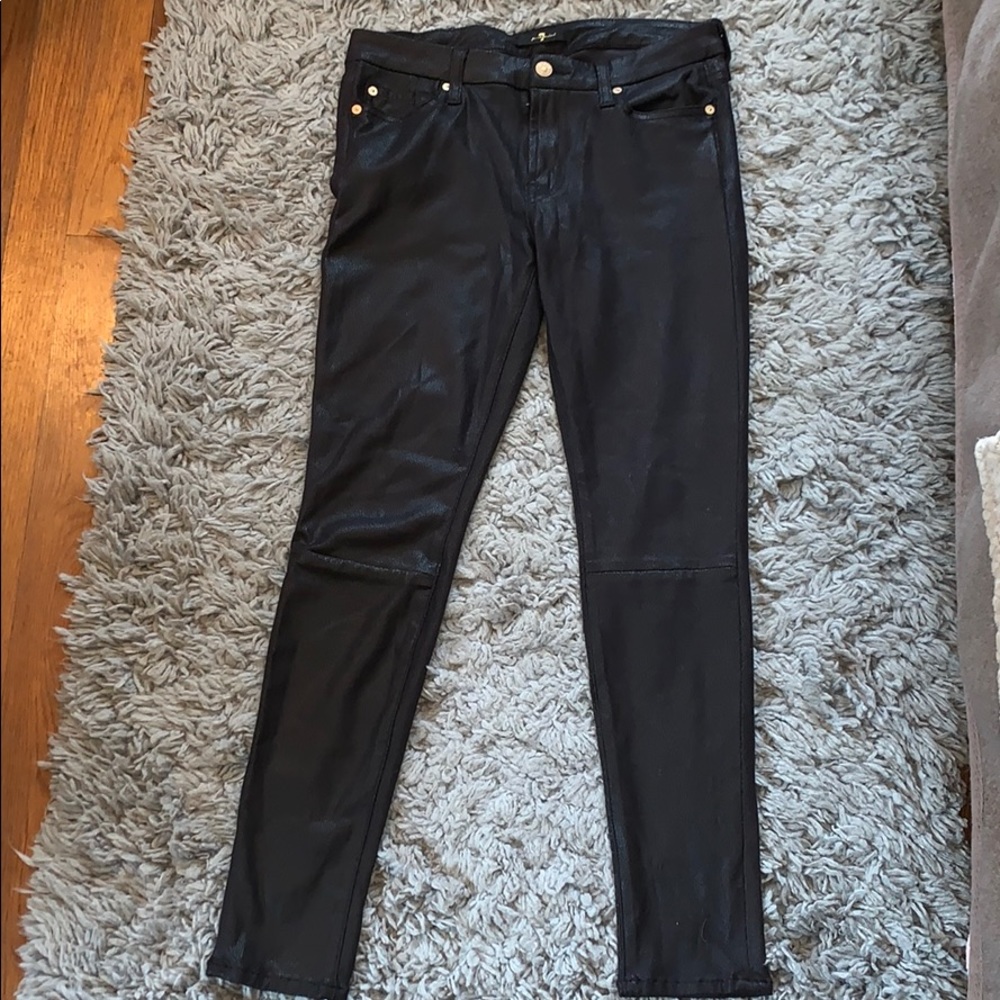 7 for all mankind leather jeans